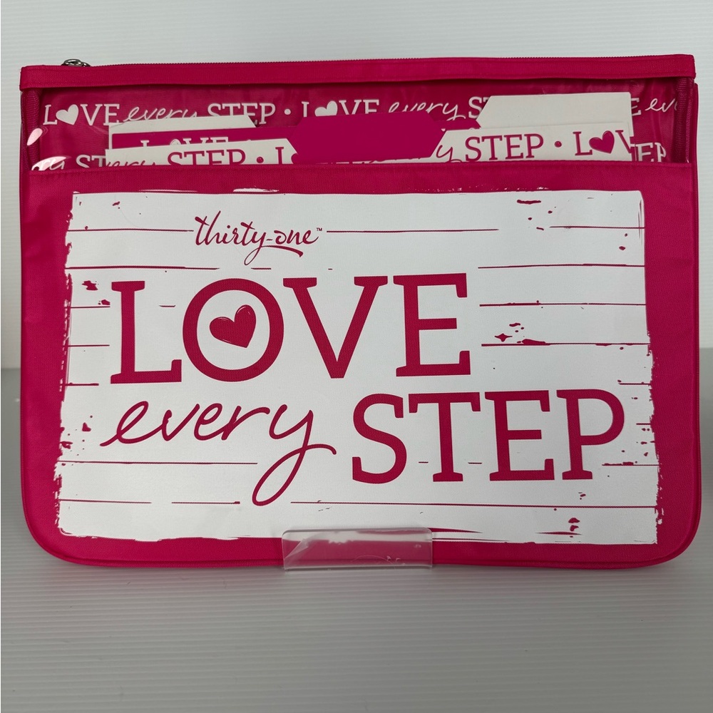 Thirty-One Pink 'Love Every Step' File Organizer